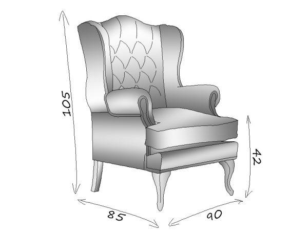 SILLÓN REINA ANA  CAPITONÉ DE EXHIBICIÓN