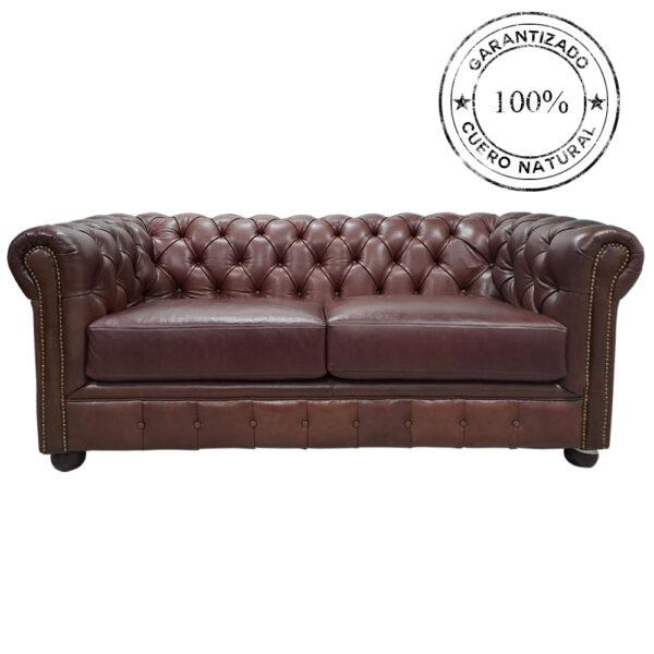 SOFÁ CHESTERFIELD CAFÉ (DETALLE) 190cm DE EXHIBICIÓN
