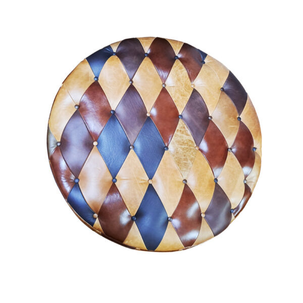 PUFF DE CUERO MULTICOLOR CON CAPITONÉ, 100cm