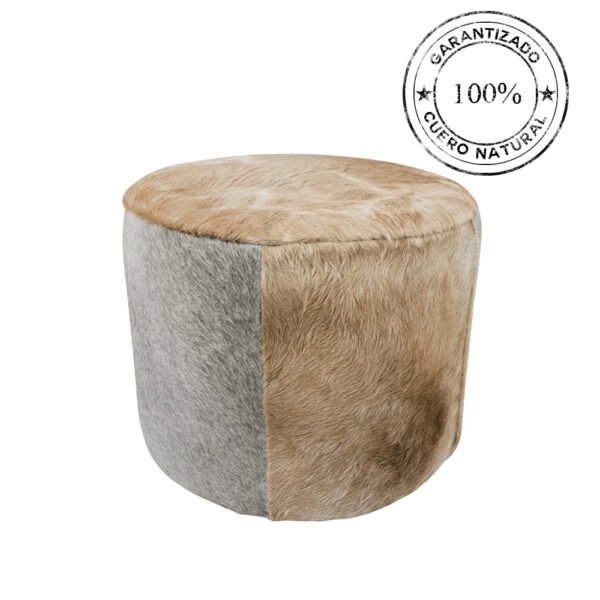 PUFF DE PIEL NATURAL DE 60cm